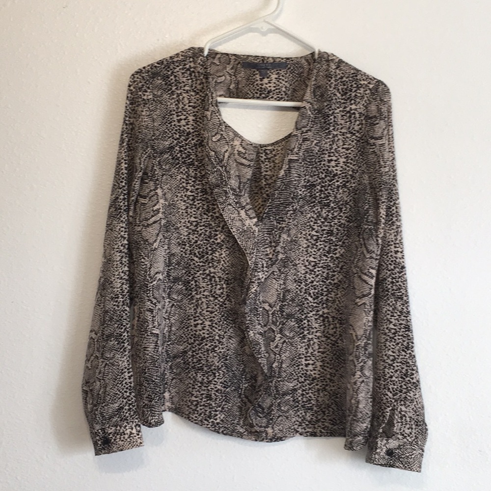 Women's ruffled long sleeve blouse.  Size small